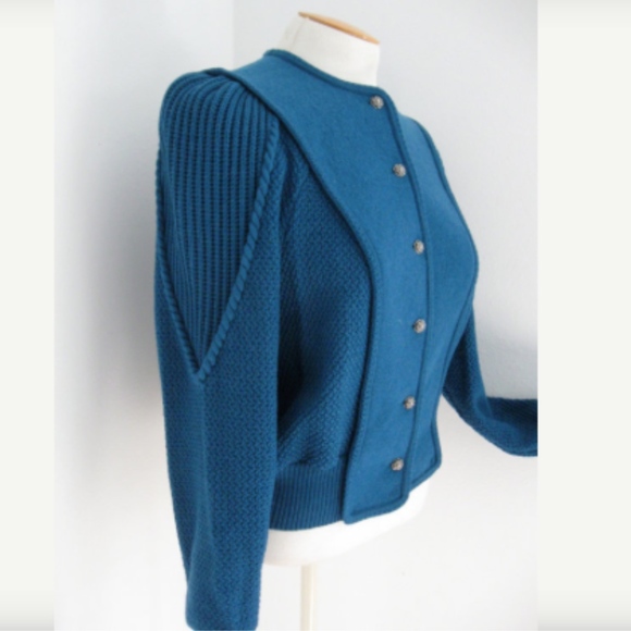 Geiger of Austria Sweaters - Gieger Vintage Boiled Wool Cardigan Sweater Jacket